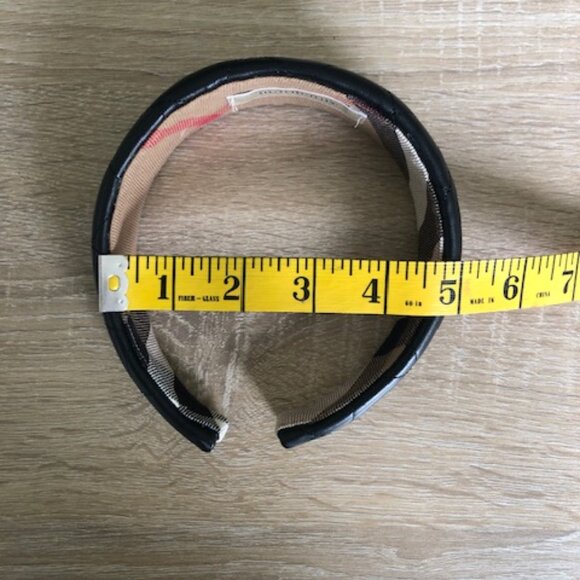 Burberry Quilted Black Leather Headband - Picture 6 of 8